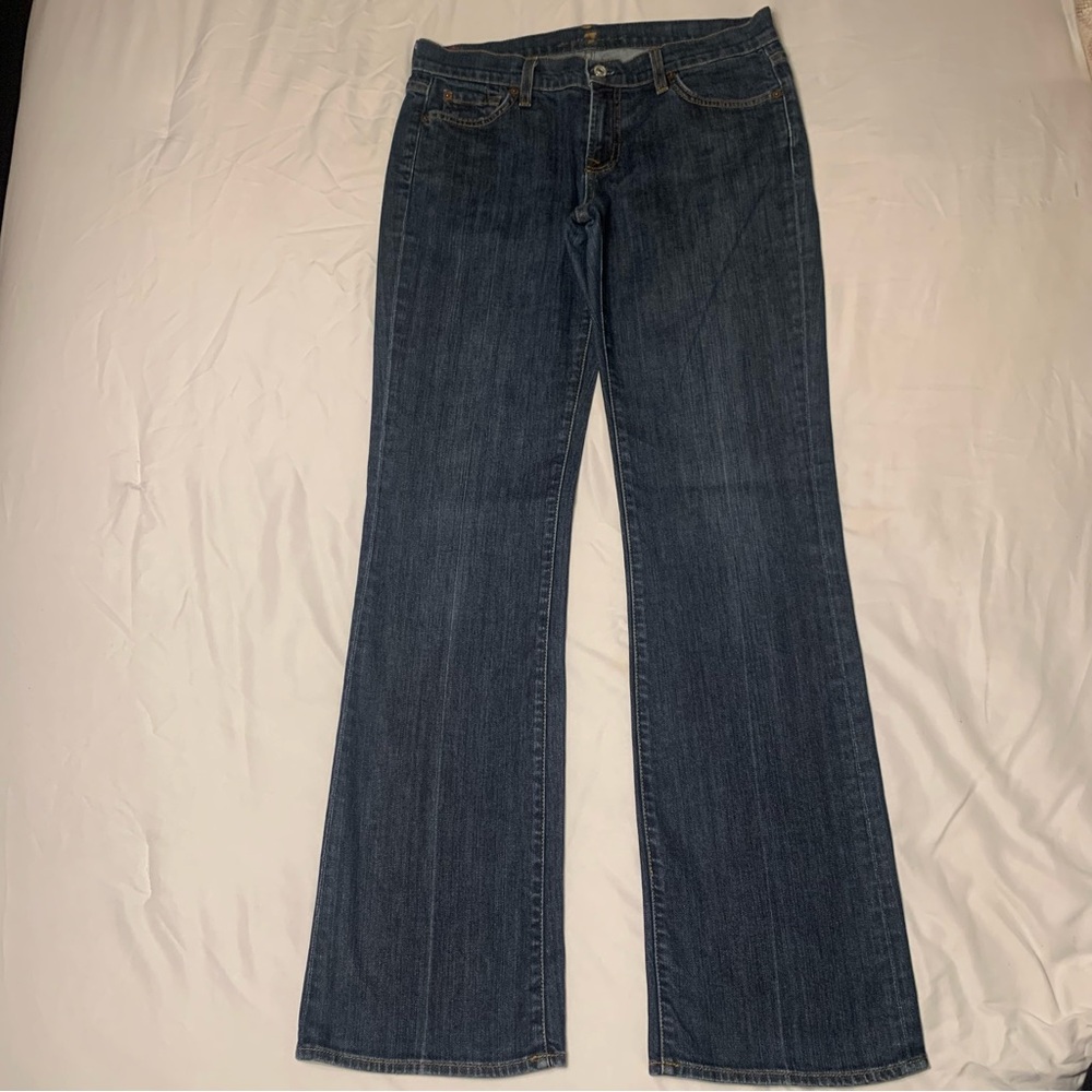 7 For All Mankind Women's Classic Blue Boot Cut Jeans